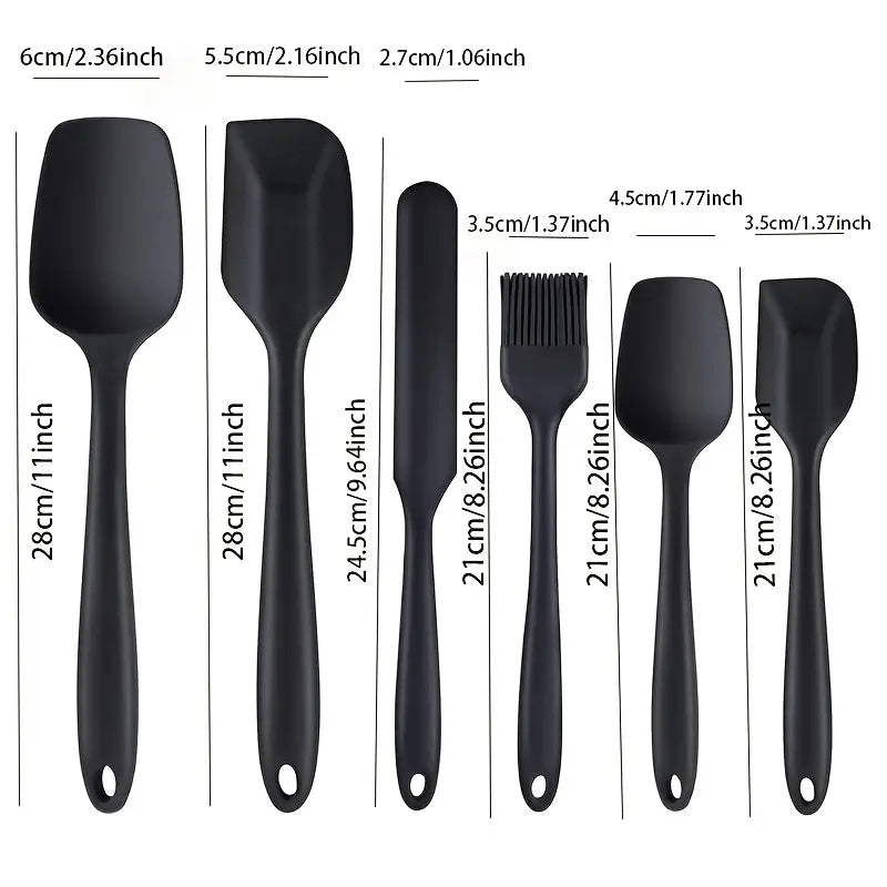 6pcs BPA-Free Silicone Kitchen Spatula Set