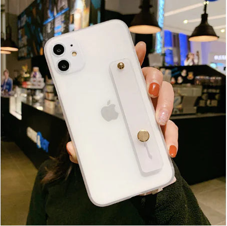 Solid Color Wrist Strap Phone Case for iPhone