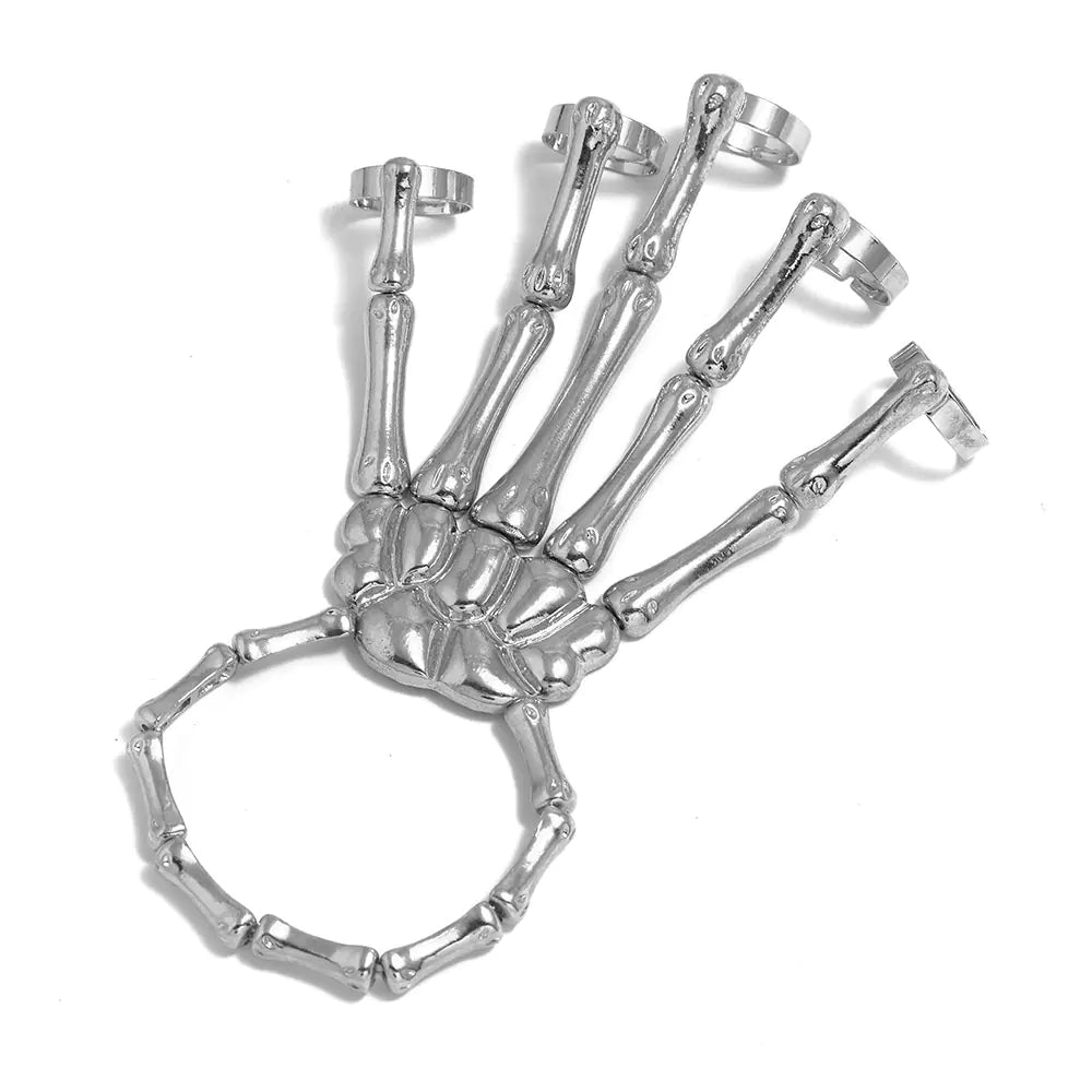 Fashionable Halloween Skeleton Stretch Bracelet & Ring