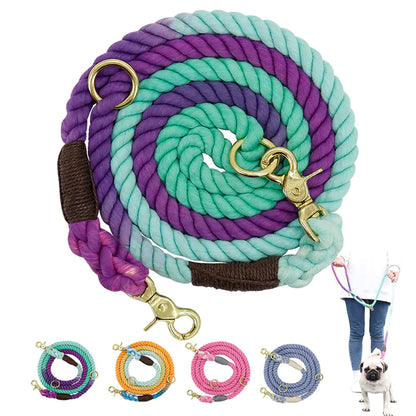 Multi-Color Cotton Long Leash for Pets
