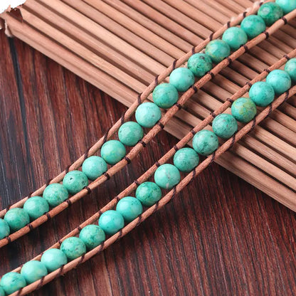 Natural Turquoise & Agate Beaded Bracelet for Women