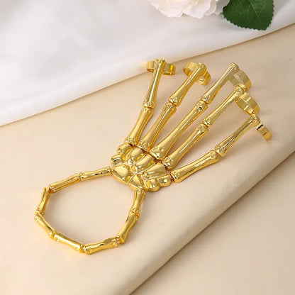 Fashionable Halloween Skeleton Stretch Bracelet & Ring