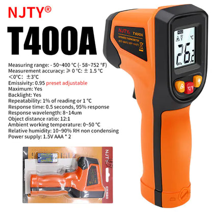 NJTY Digital Infrared Thermometer -50~600℃ Pyrometer Gun