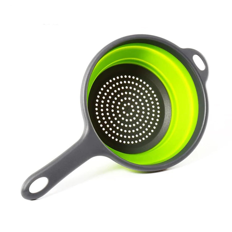 Collapsible Silicone Colander with Handles - Kitchen Gadget