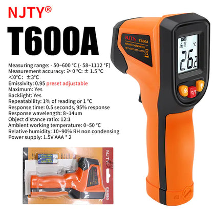 NJTY Digital Infrared Thermometer -50~600℃ Pyrometer Gun